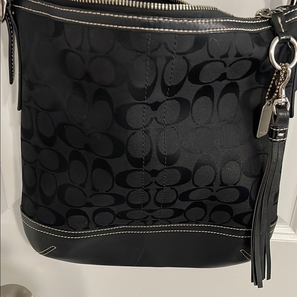 Coach Black Shoulder Bag with Silver Hardware EUC Vintage - Picture 4 of 12